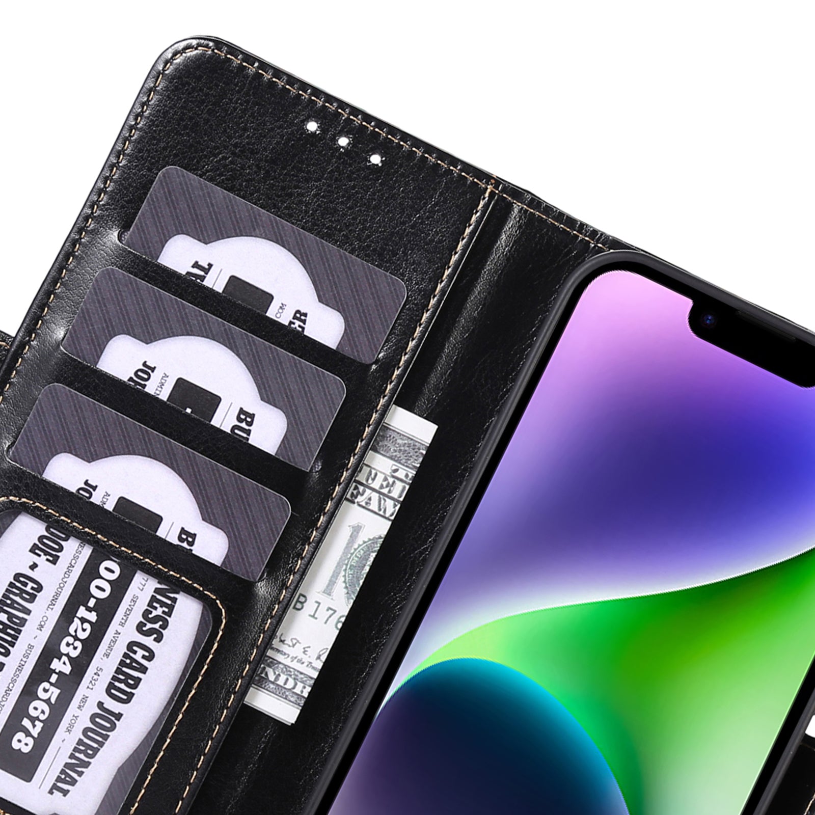 ABEEL pro iPhone 14 Plus PU kožené pouzdro Crazy Horse Texture Flip Stand Kryt na peněženku ABEEL pro iPhone 14 Plus PU kožené pouzdro Crazy Horse Texture Flip Stand Kryt na peněženku